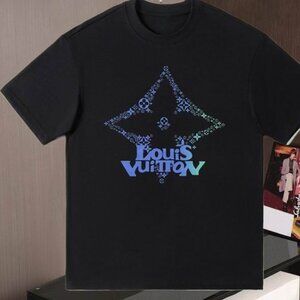 Premium Black LV Gradient Print T-shirt - Luxury Streetwear Style